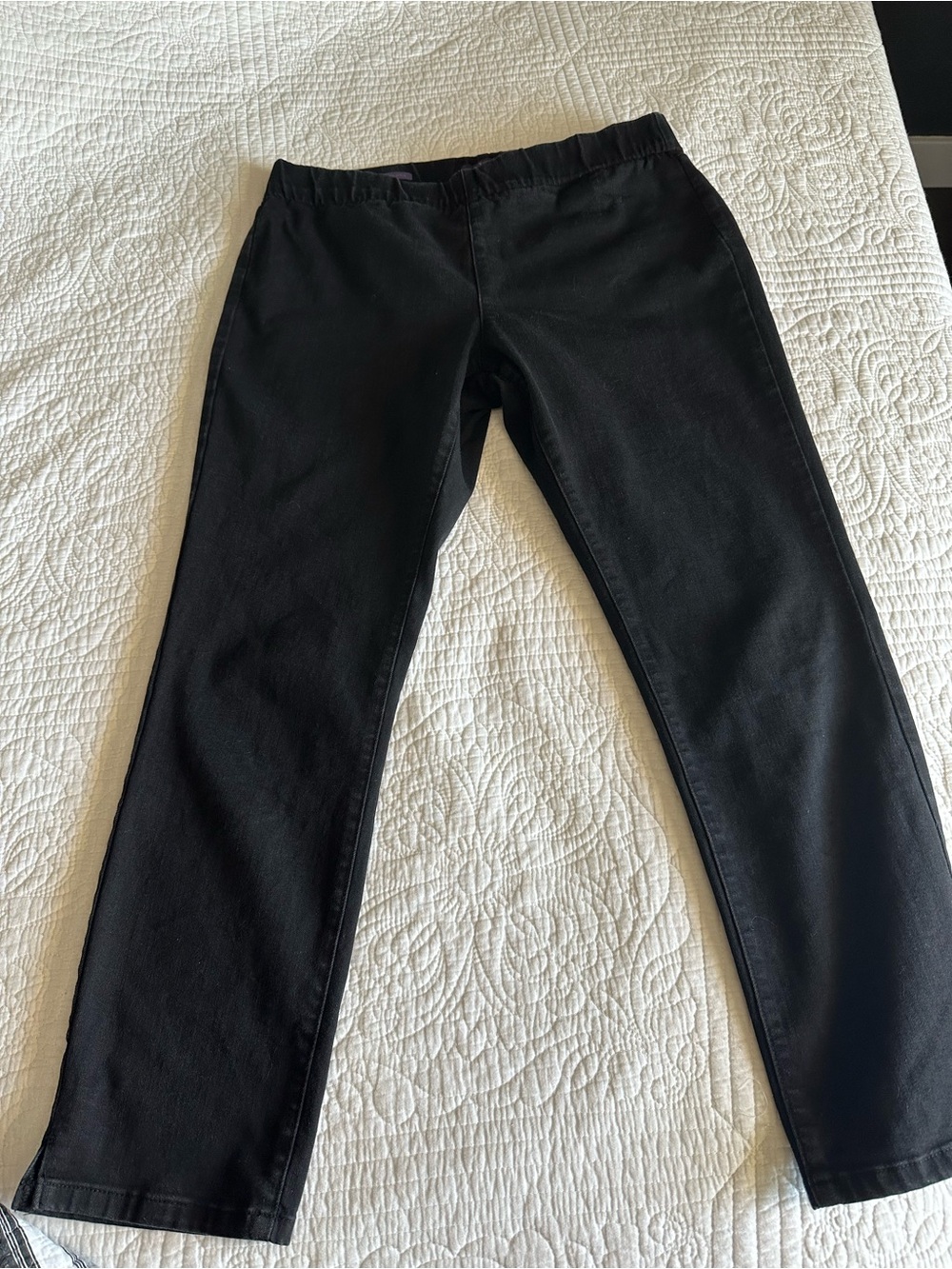 NYDJ Millie Pull-On Ankle Jeans Black Size 12 Stretch